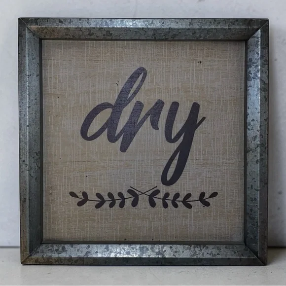 SET OF 3-Rustic Farmhouse Style Laundry Room Wall Art Decor Square Metal Frames - Picture 4 of 5